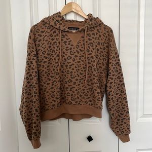 Abercrombie Soft Fleece Crop Leopard Sweater